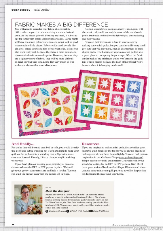 Коллекция проектов для рукодельниц в журнале «Todays Quilter №135 2025»