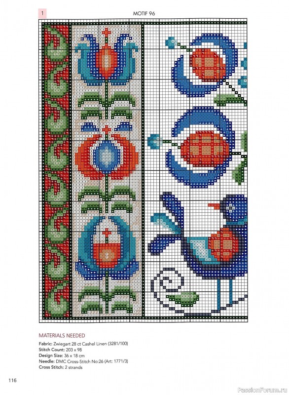 Коллекция вышивки в книге &laquo;Floral Folk Art in Cross Stitch&raquo;