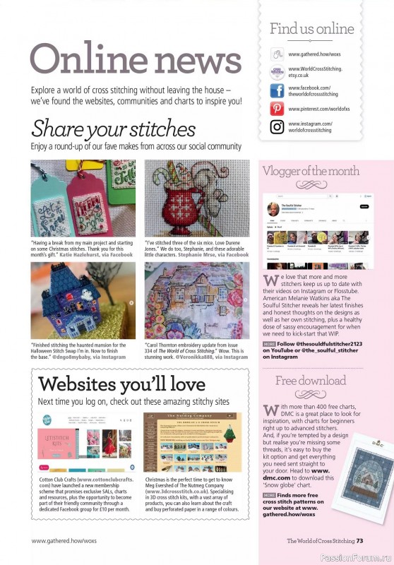 Коллекция вышивки в журнале «The World of Cross Stitching - Special 2023»