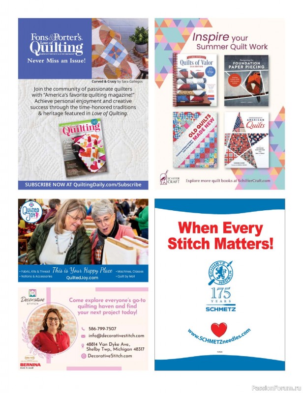 Коллекция проектов для рукодельниц в журнале «Love of Quilting - Summer 2026»