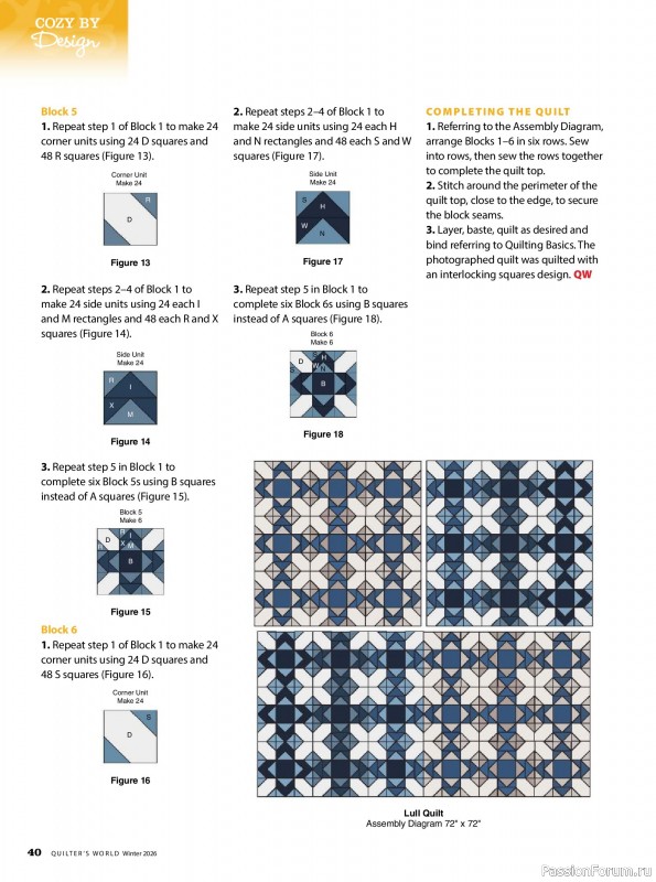 Коллекция проектов для рукодельниц в журнале «Quilter's World - Winter 2026»