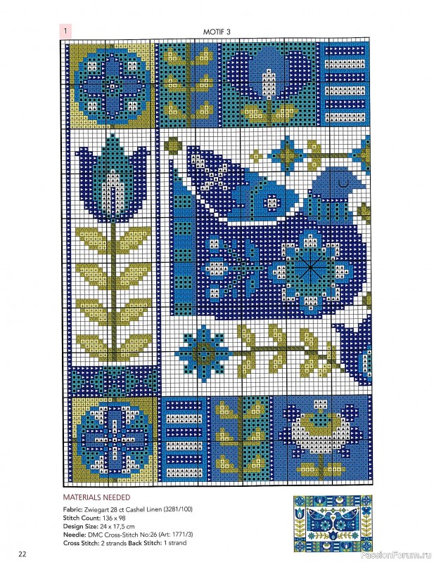 Коллекция вышивки в книге &laquo;Floral Folk Art in Cross Stitch&raquo;