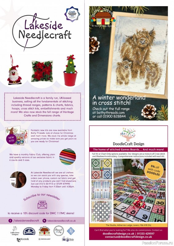 Коллекция вышивки в журнале «The World of Cross Stitching №338 2022»
