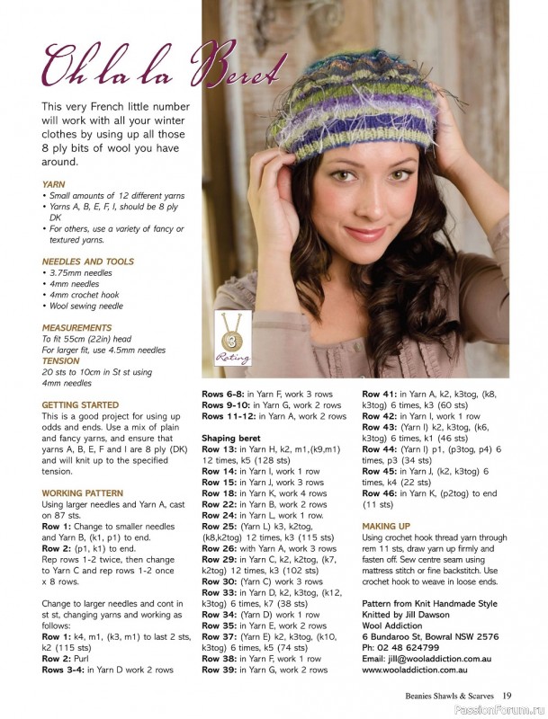 Вязаные проекты спицами в журнале «Beanies & Scarves №1 2022»