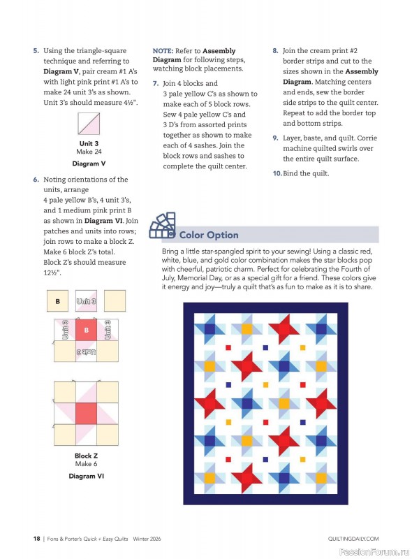 Коллекция проектов для рукодельниц в журнале &laquo;Quick+Easy Quilts - Winter 2026&raquo;