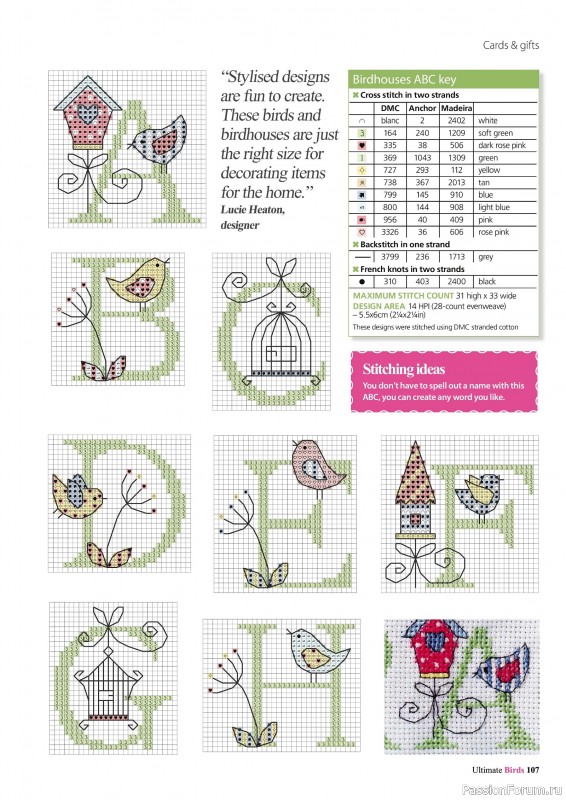 Коллекция вышивки в журнале «Cross Stitch Birds - March 2025»