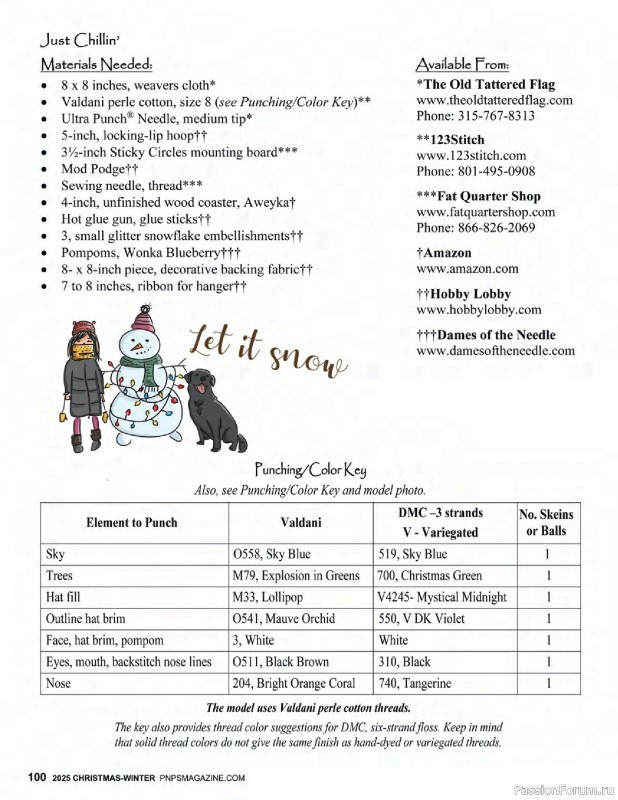 Коллекция вышивки в журнале «Punch Needle & Primitive Stitcher - Winter 2025»