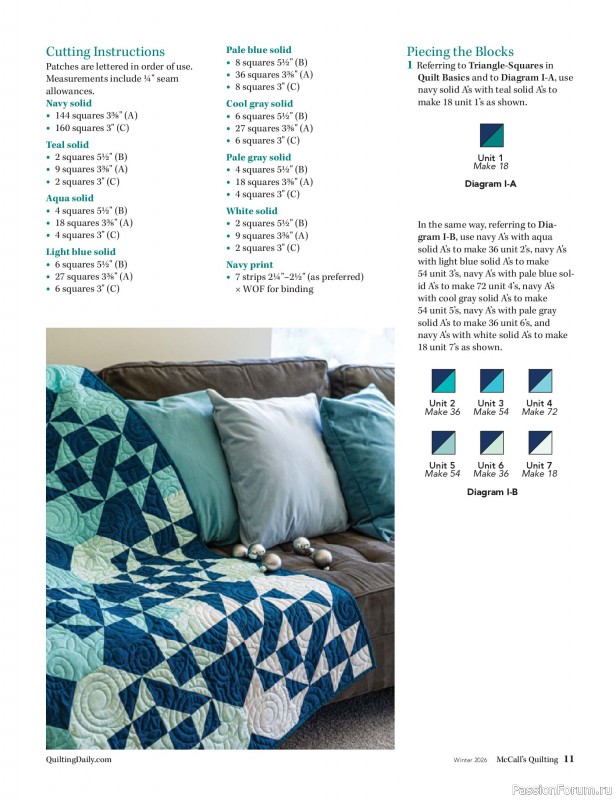 Коллекция проектов для рукодельниц в журнале «McCall's Quilting - Winter 2026»