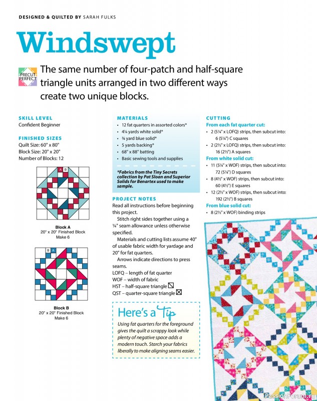 Коллекция проектов для рукодельниц в журнале «Quilter's World - Spring 2026»