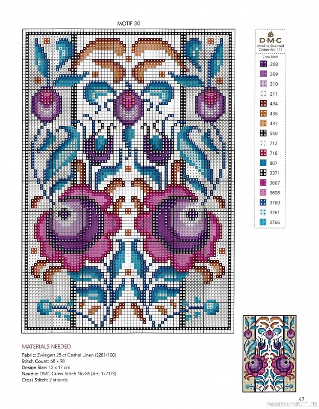 Коллекция вышивки в книге &laquo;Floral Folk Art in Cross Stitch&raquo;