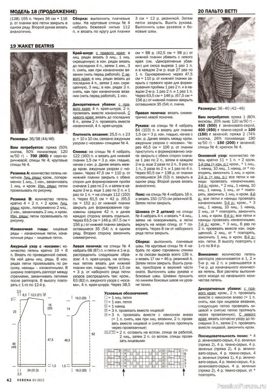 Вязаные модели в журнале «Verena №1 2022»