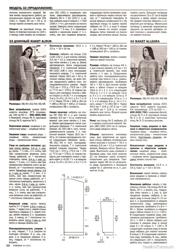 Вязаные модели в журнале «Verena №4 2021»