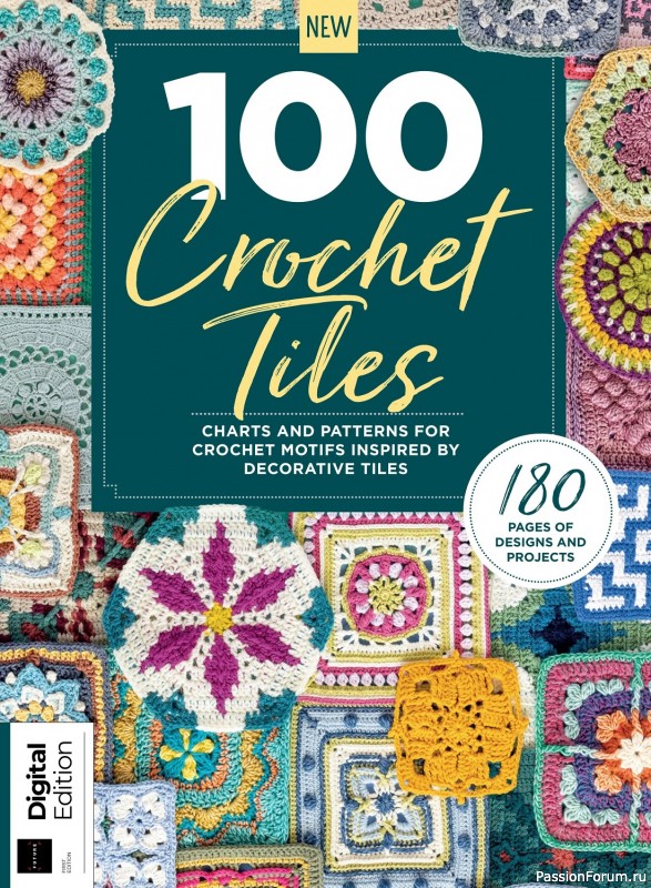 Вязаные проекты крючком в журнале «100 Crochet Tiles – 1st Edition 2023»