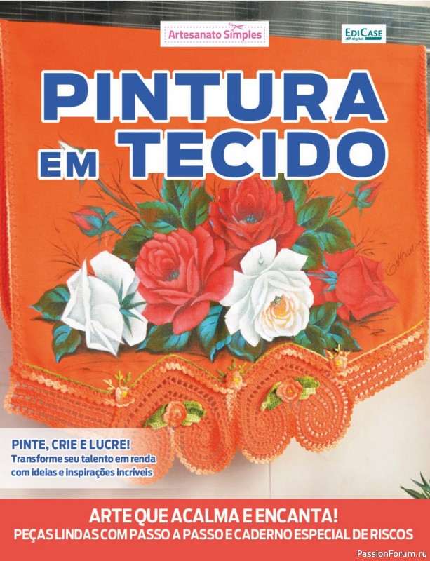 Вязаные проекты крючком в журнале «Artesanato Simples Ed.62 Pintura em Tecido»