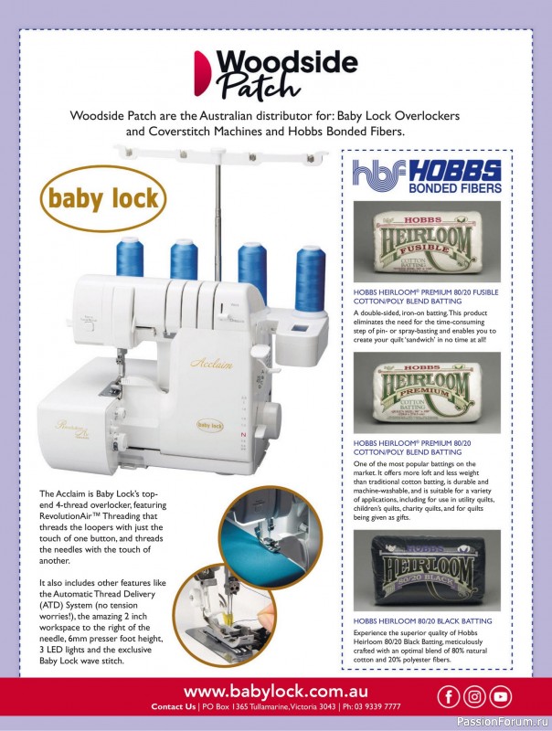 Коллекция проектов для рукодельниц в журнале «Australian Homespun - October-November 2025»