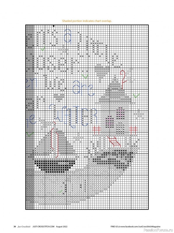 Коллекция вышивки в журнале «Just CrossStitch - August 2022»