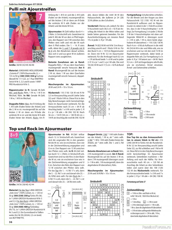 Вязаные модели в журнале «Sabrina №7 2026 German»