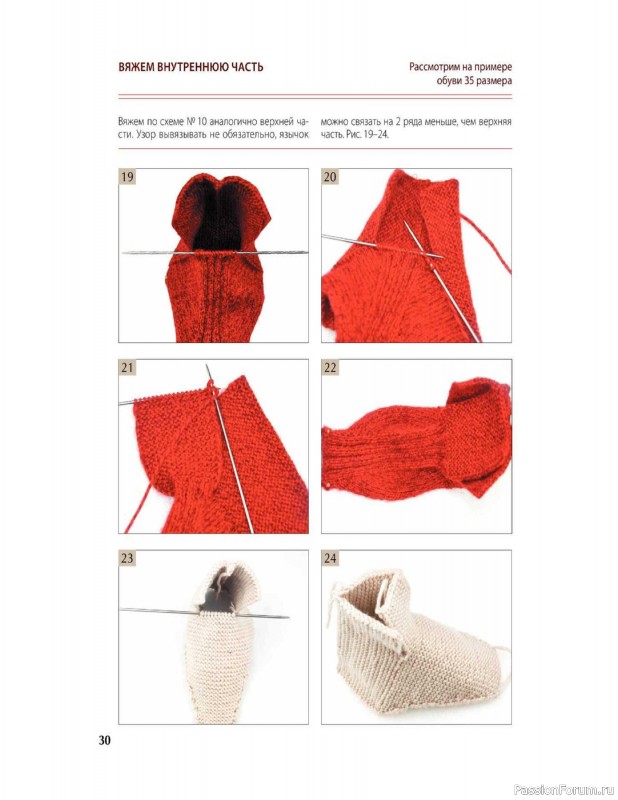 Вязаные проекты в книге «Вяжем спицами домашнюю обувь».