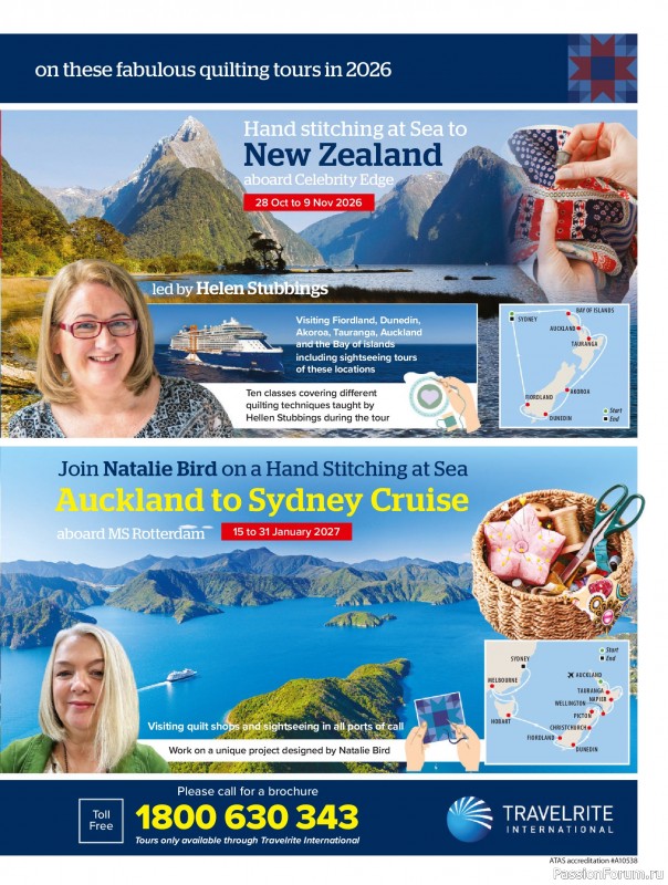 Коллекция проектов для рукодельниц в журнале «Australian Homespun №228 2025»