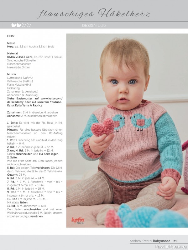Вязаные модели для детей в журнале &laquo;Andrea Kreativ Babymode №7 2026&raquo;