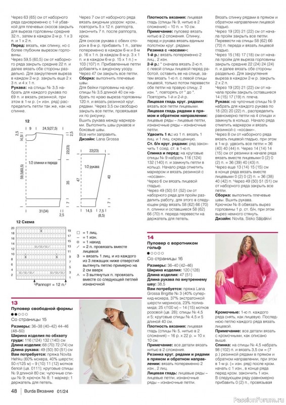 Вязаные модели в журнале «B-Вязание №1 2024»