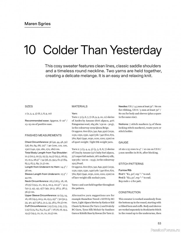 Вязаные проекты в книге &laquo;52 weeks of Sweater&raquo;. Часть 1