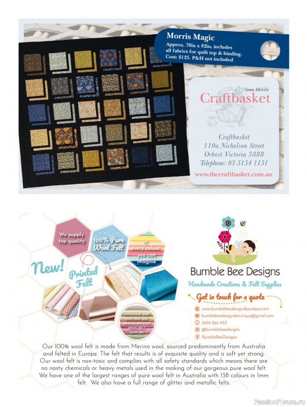 Коллекция проектов для рукодельниц в журнале «Australian Homespun - October-November 2025»