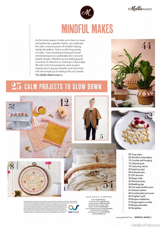 Коллекция проектов для рукодельниц в журнале &laquo;Mollie Makes - Mindful Crafting 2026&raquo;