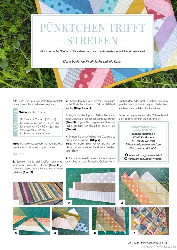 Коллекция проектов для рукодельниц в журнале &laquo;Patchwork das Magazin №5 2026&raquo;