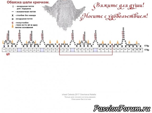 Шаль " Селеста". Обвязка крючком МК.