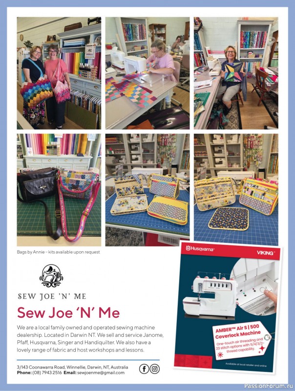 Коллекция проектов для рукодельниц в журнале «Australian Homespun - October-November 2025»