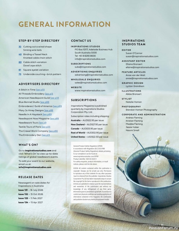 Коллекция вышивки в журнале &laquo;Inspirations №130 2026&raquo;