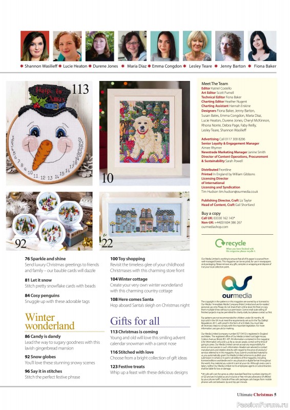 Коллекция вышивки в журнале «Ultimate CrossStitch - Christmas 2025»