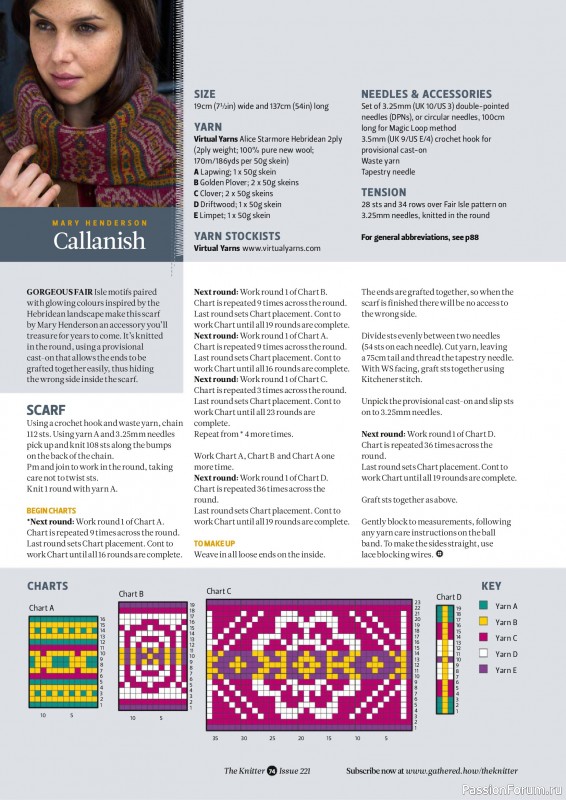 Вязаные проекты спицами в журнале «The Knitter №221 2025»