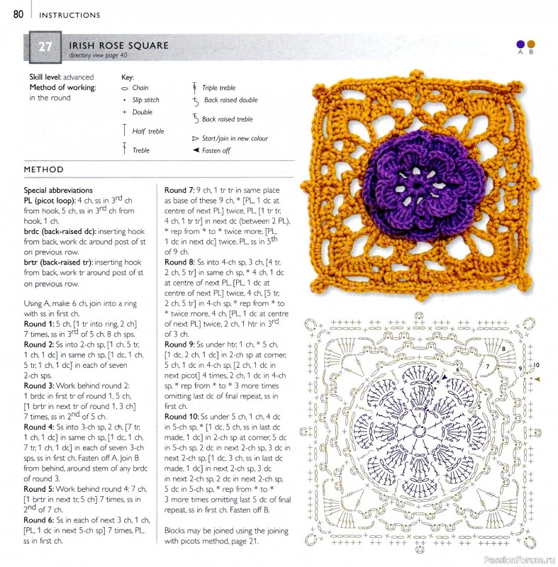 Вязаные проекты в книге &laquo;75 Crocheted Floral Blocks&raquo;. Часть 1