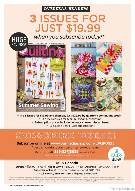 Коллекция проектов для рукодельниц в журнале «Love Patchwork & Quilting №154 2025»