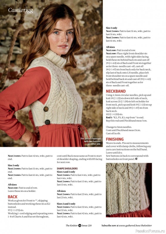 Вязаные проекты спицами в журнале «The Knitter №220 2025»