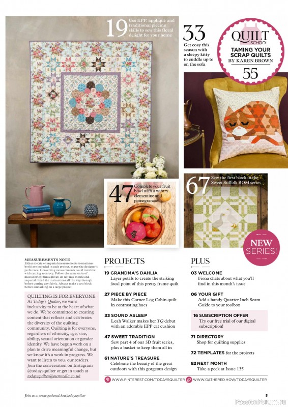 Коллекция проектов для рукодельниц в журнале «Todays Quilter №134 2025»