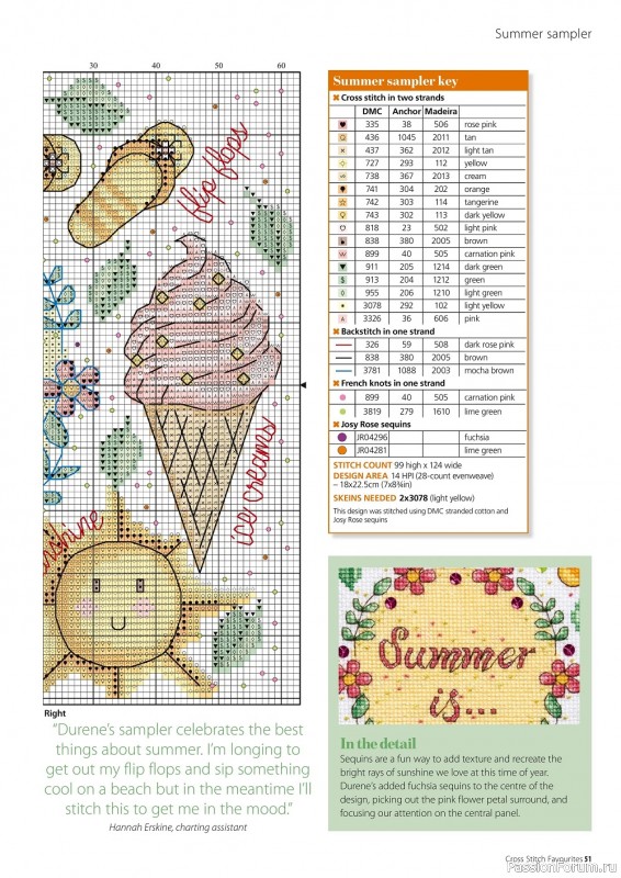 Коллекция вышивки крестиком в журнале «Cross Stitch Favourites - Spring/Summer 2022»