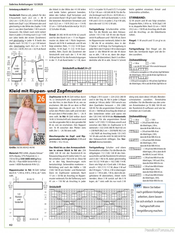 Вязаные модели в журнале «Sabrina №12 2025 German»
