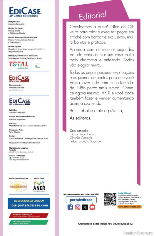 Вязаные проекты крючком в журнале «Artesanato Simples - Barbantes Ed.79 2025»