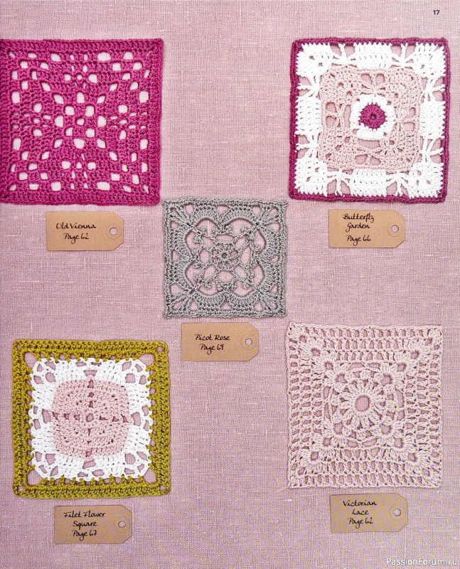 Вязаные проекты в книге «150 Crochet Blocks». Часть 1