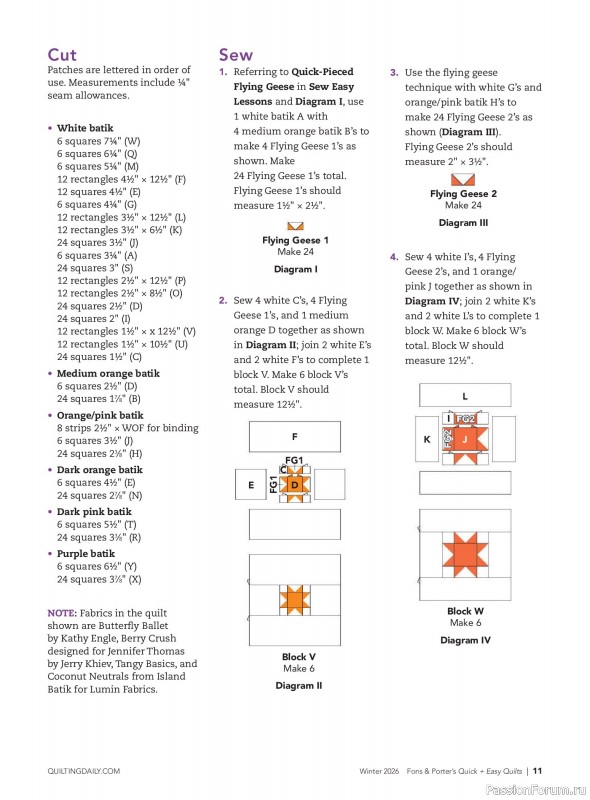 Коллекция проектов для рукодельниц в журнале &laquo;Quick+Easy Quilts - Winter 2026&raquo;