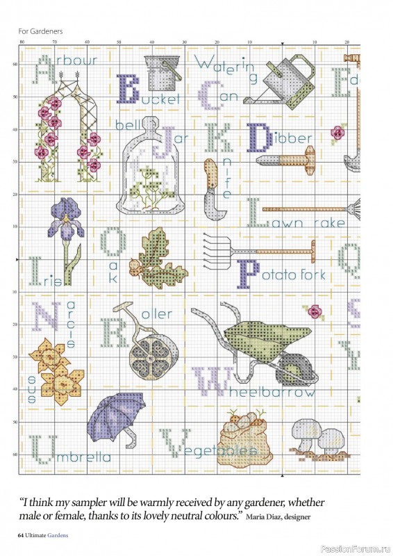 Коллекция вышивки в журнале «Ultimate Cross Stitch Gardens 2026»