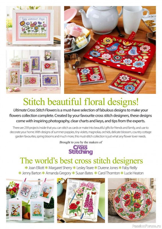 Коллекция вышивки в журнале «Ultimate CrossStitch Flowers - 2025»