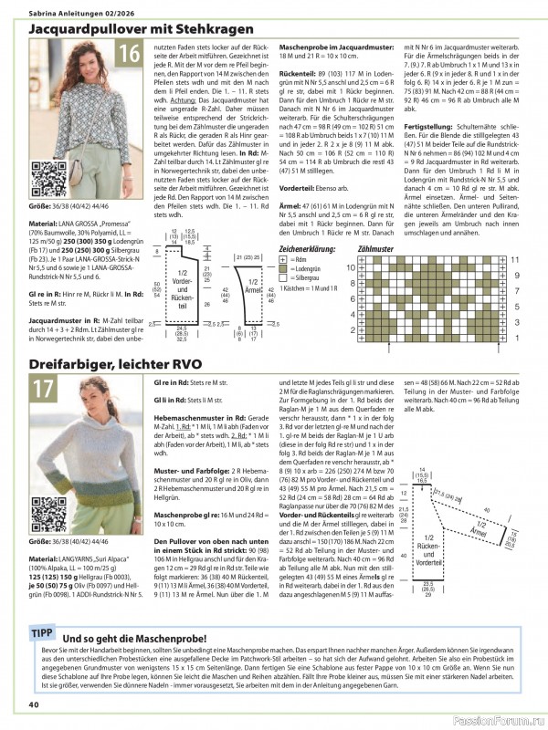 Вязаные модели в журнале &laquo;Sabrina №2 2026 Germany&raquo;