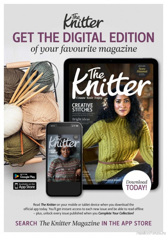 Вязаные проекты спицами в журнале «The Knitter №182 2022»