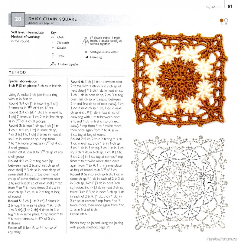 Вязаные проекты в книге &laquo;75 Crocheted Floral Blocks&raquo;. Часть 1