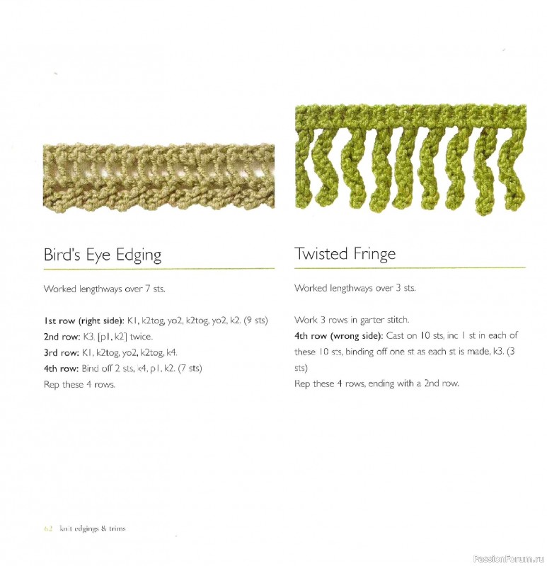 Вязаные проекты в книге &laquo;Knit Edgings & Trims 150 Stitches&raquo;.