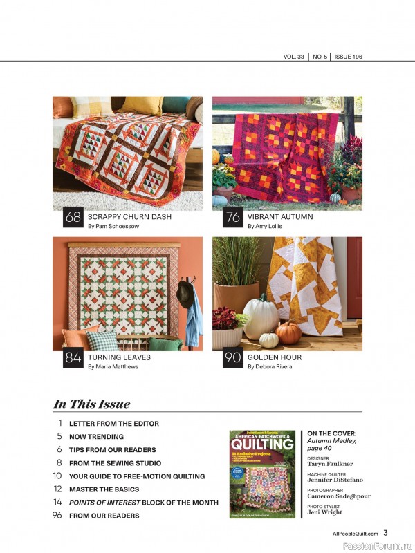 Коллекция проектов для рукодельниц в журнале «American Patchwork & Quilting №196 2025»